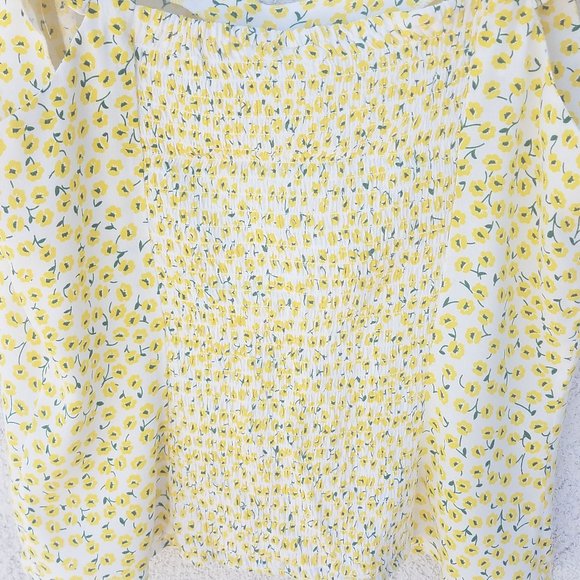 H&M Yellow Floral Ruffle-trimmed Top - Picture 10 of 13